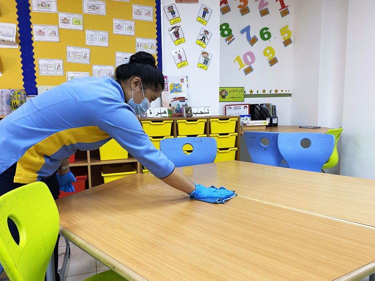 Disinfecting schools before the kids join in after lockdown!